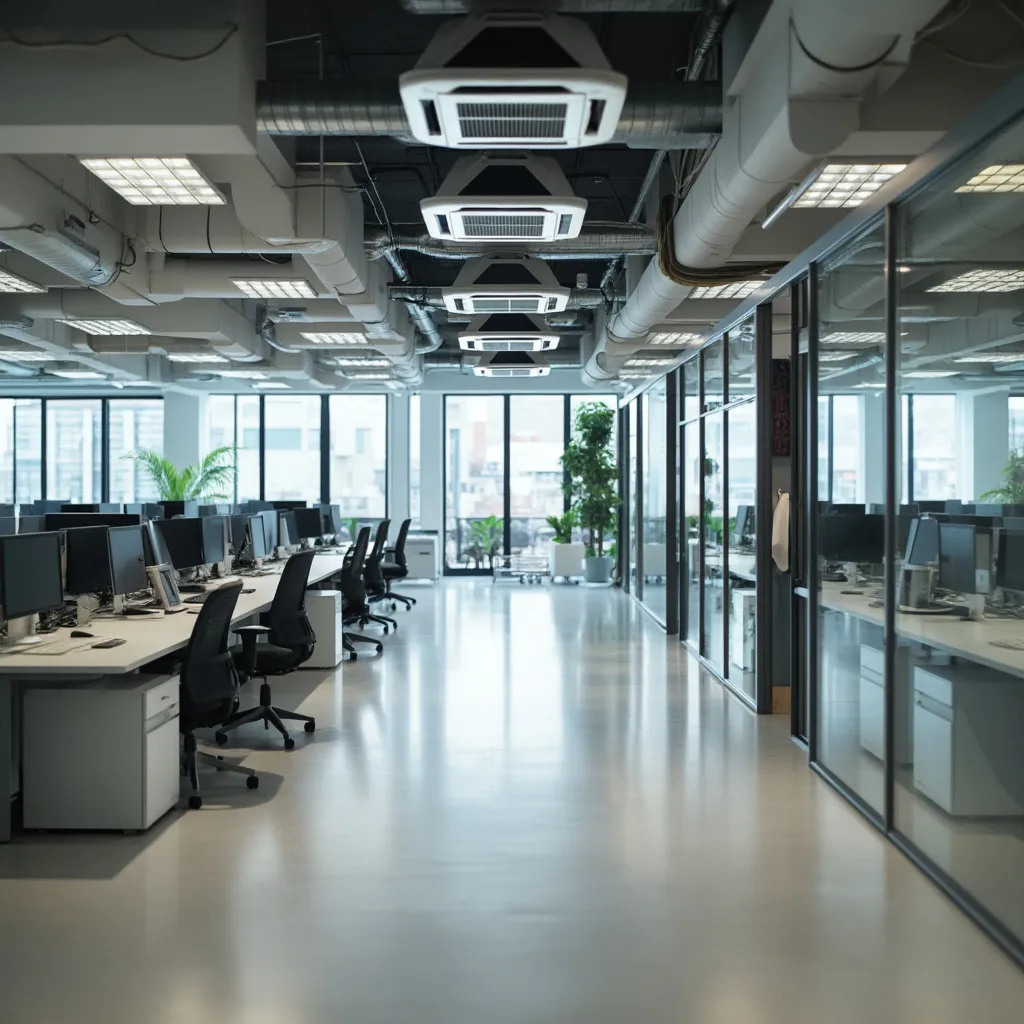 Installazione completata di condizionatori in un ufficio moderno